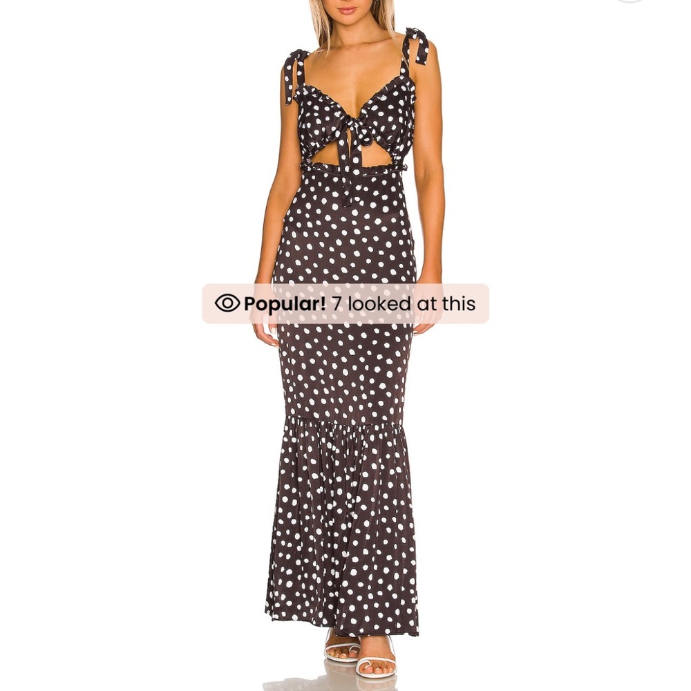 Majorelle Fiammetta Maxi Dress Polka Sot Size Medium Black & White